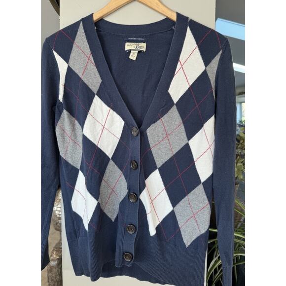 CH bass Heritage Sweaters - GH Bass Heritage Collec Cardigan Clueless Preppy Argyle Vtg Inspired Small